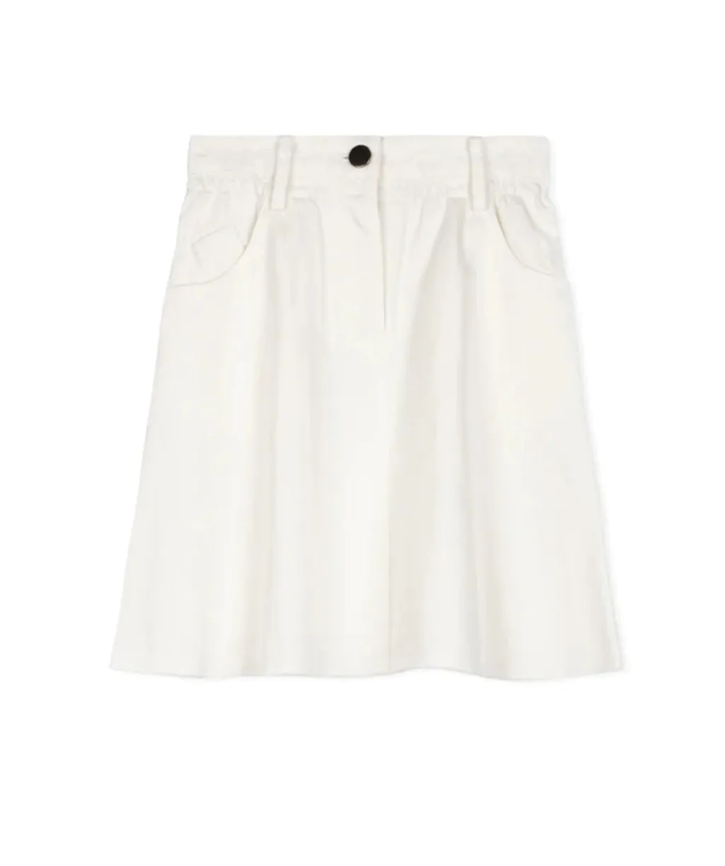 DENIM FRAYED CIRCLE SKIRT
