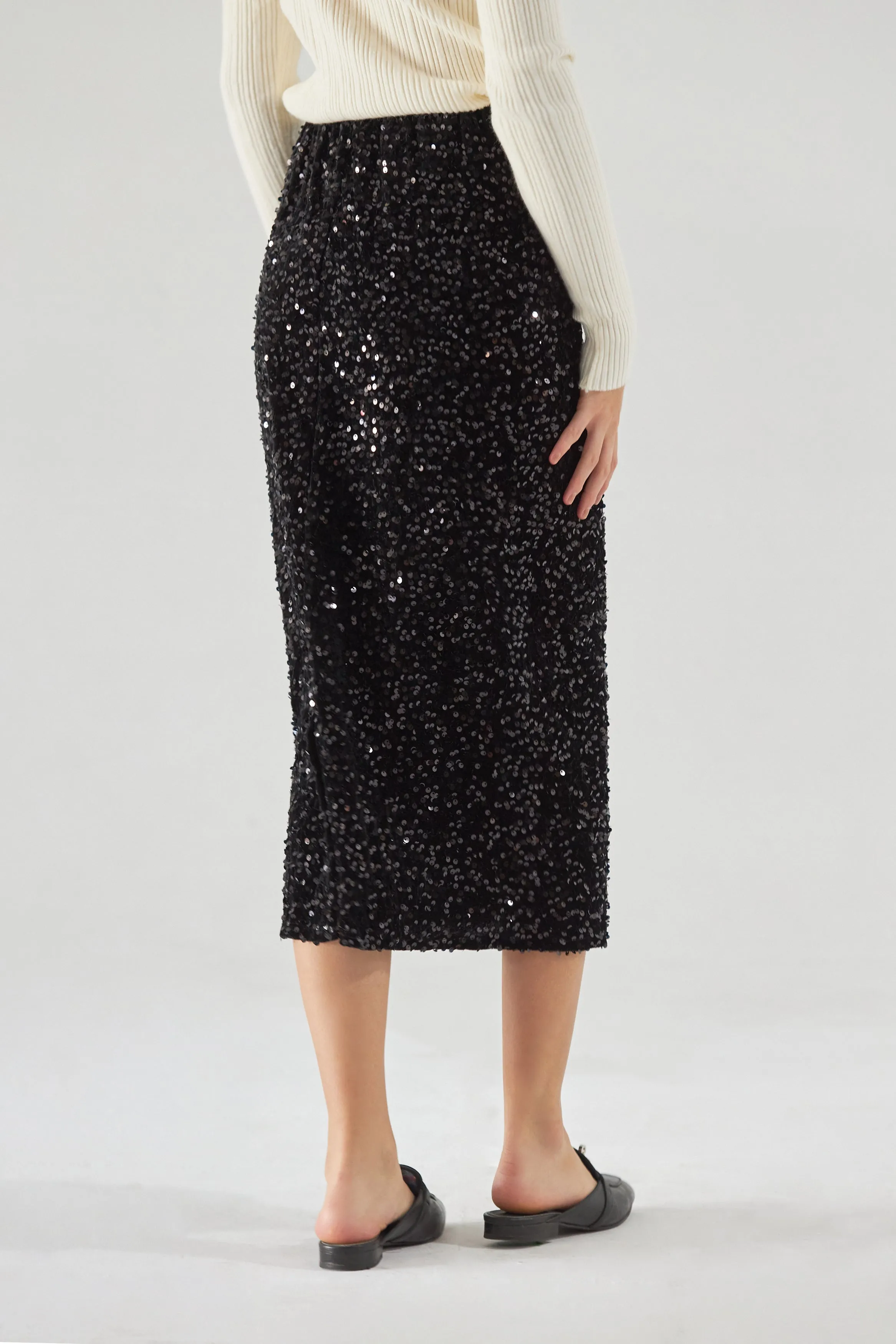 Disco ball sequin pencil skirt