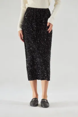 Disco ball sequin pencil skirt