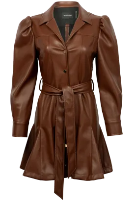 Dolce Cabo Faux Leather Belted Dress