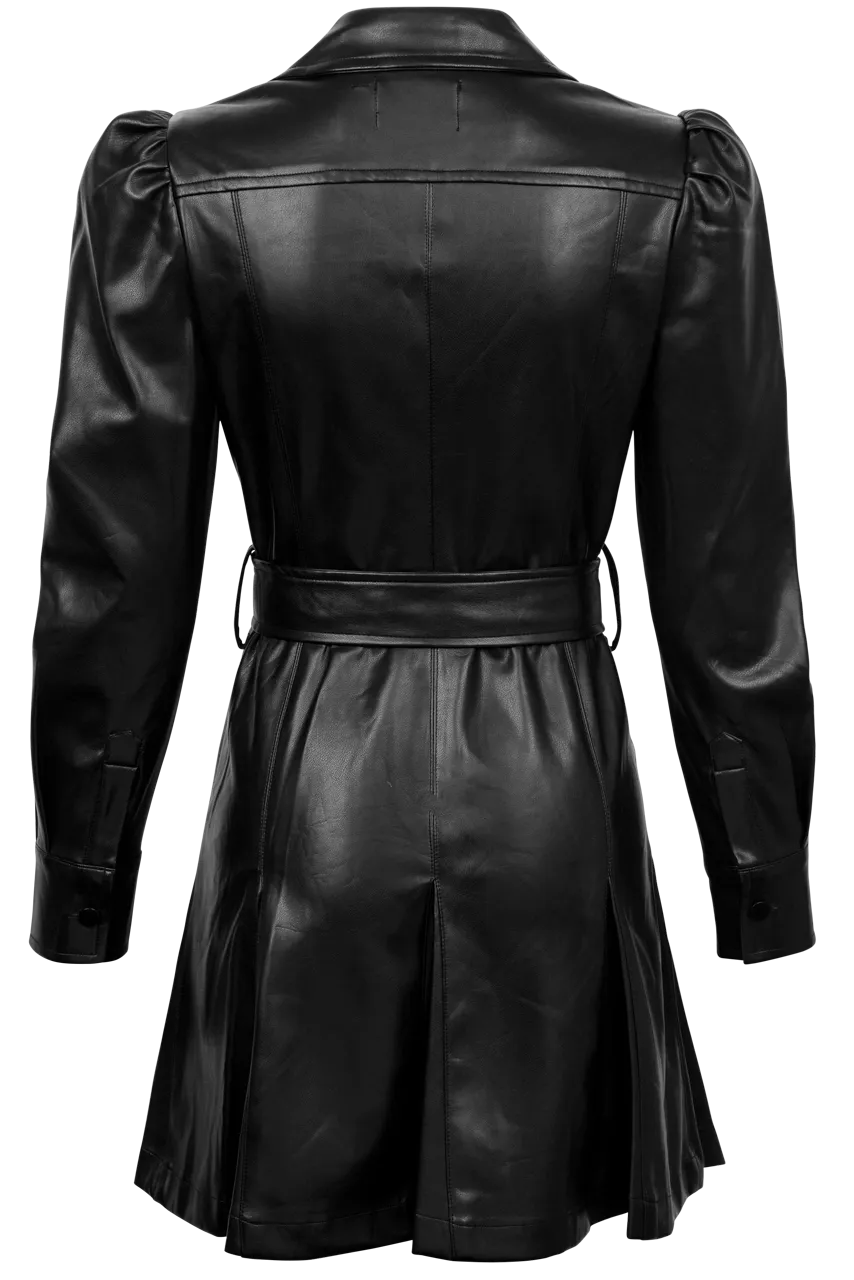 Dolce Cabo Faux Leather Belted Dress