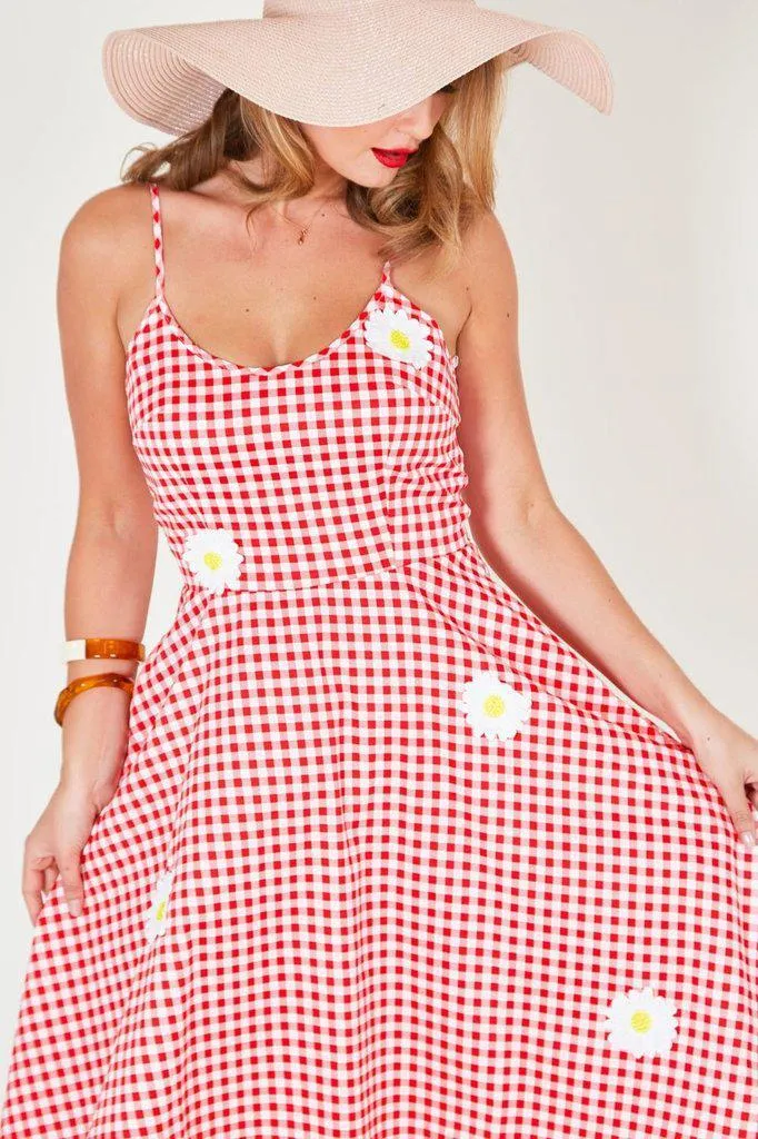 Dolly Gingham Flared Dress