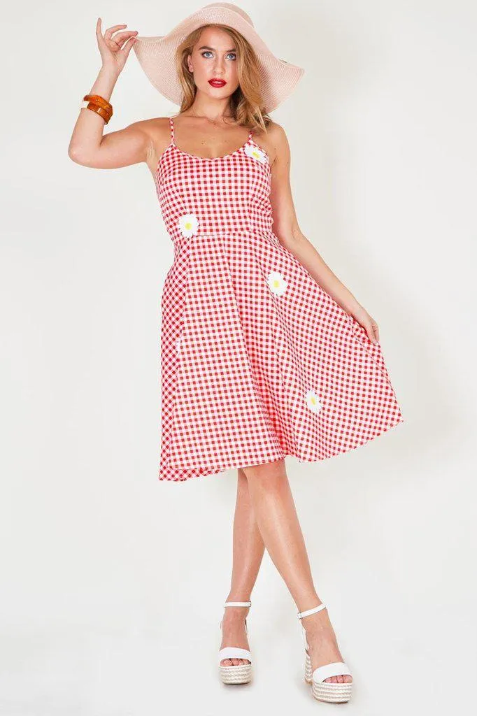 Dolly Gingham Flared Dress