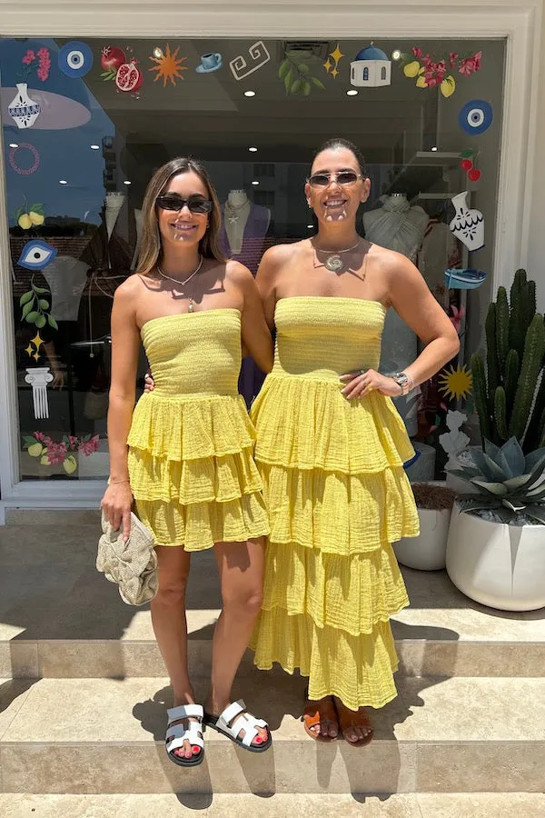 Doris Mini Dress Lemon/Gold