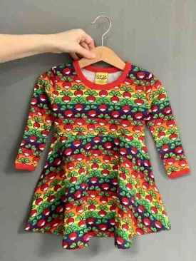 DUNS LS Skater Dress - Radish Bold Stripe