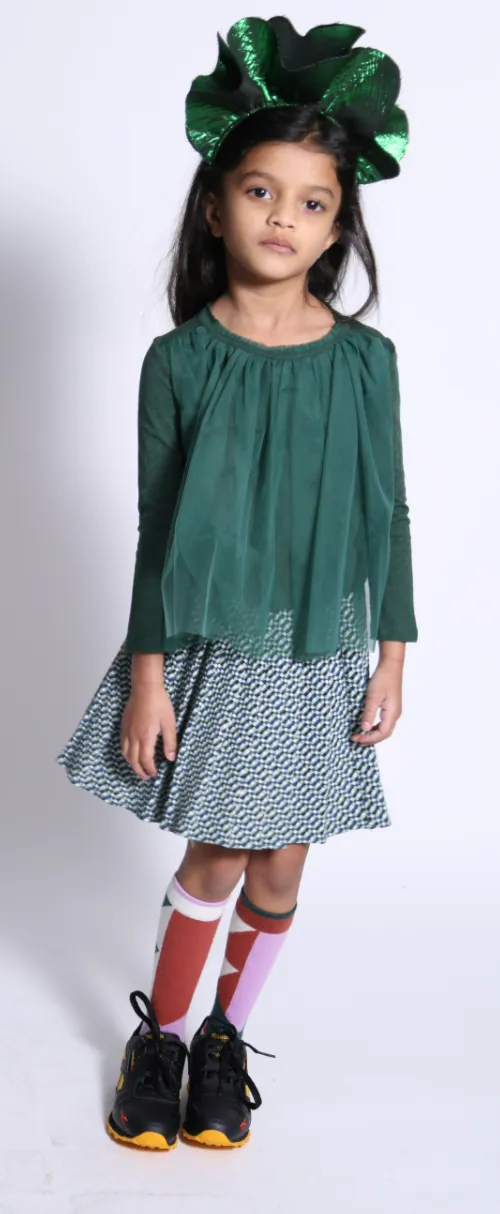 ELASTIC WAIST KNIFE PLEATED SKIRT