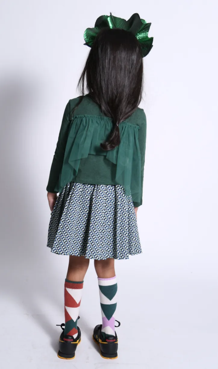 ELASTIC WAIST KNIFE PLEATED SKIRT