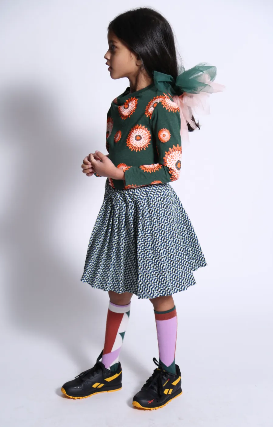 ELASTIC WAIST KNIFE PLEATED SKIRT
