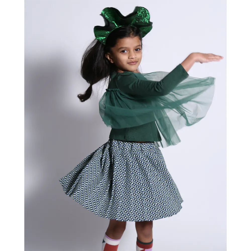 ELASTIC WAIST KNIFE PLEATED SKIRT