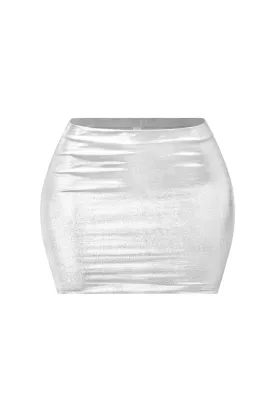 Elias Metallic Mini Skirt (Silver)