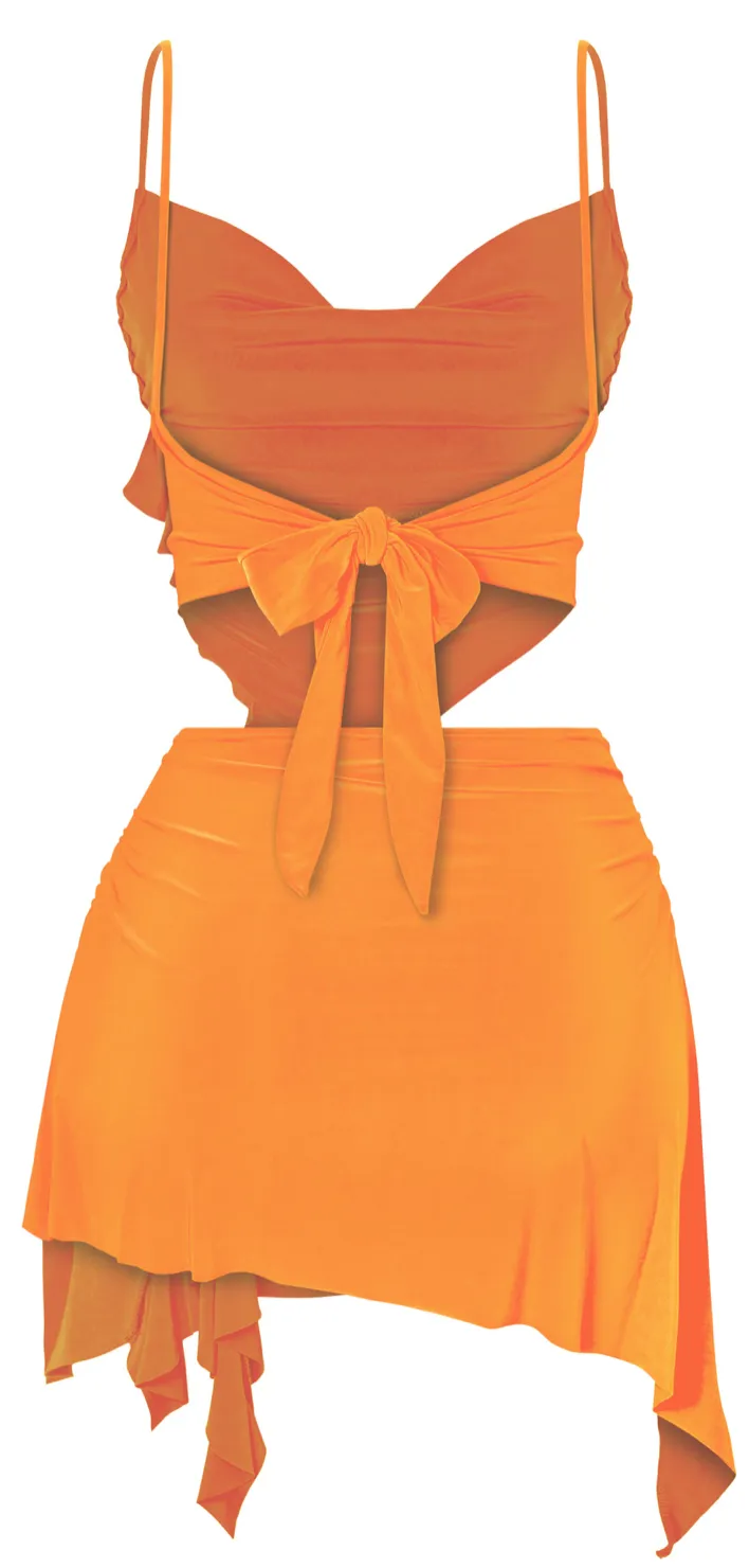Euphoria Mini Skirt Set (Orange)