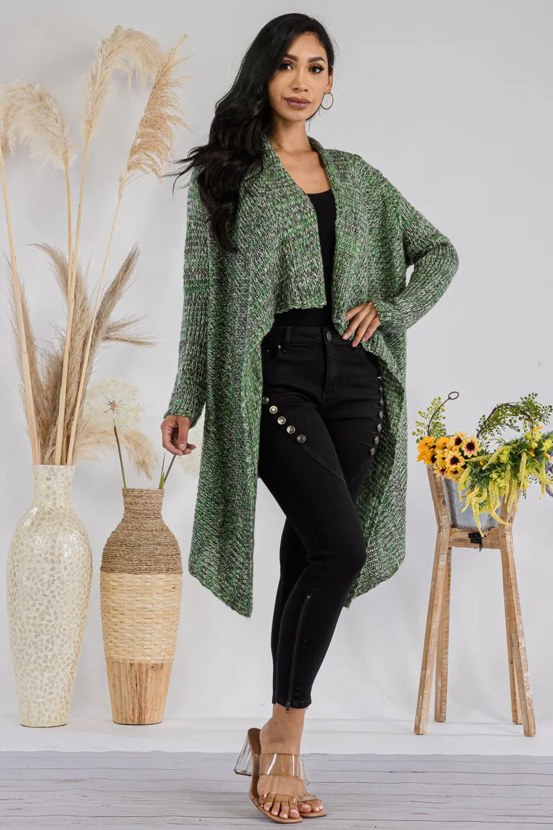 EW028 - High Low Asymmetrical Cardigan