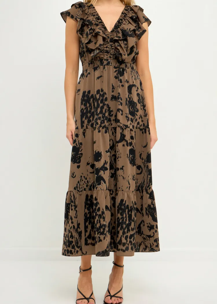 ***FINAL SALE*** Amina Ruffle Sleeve Maxi Dress