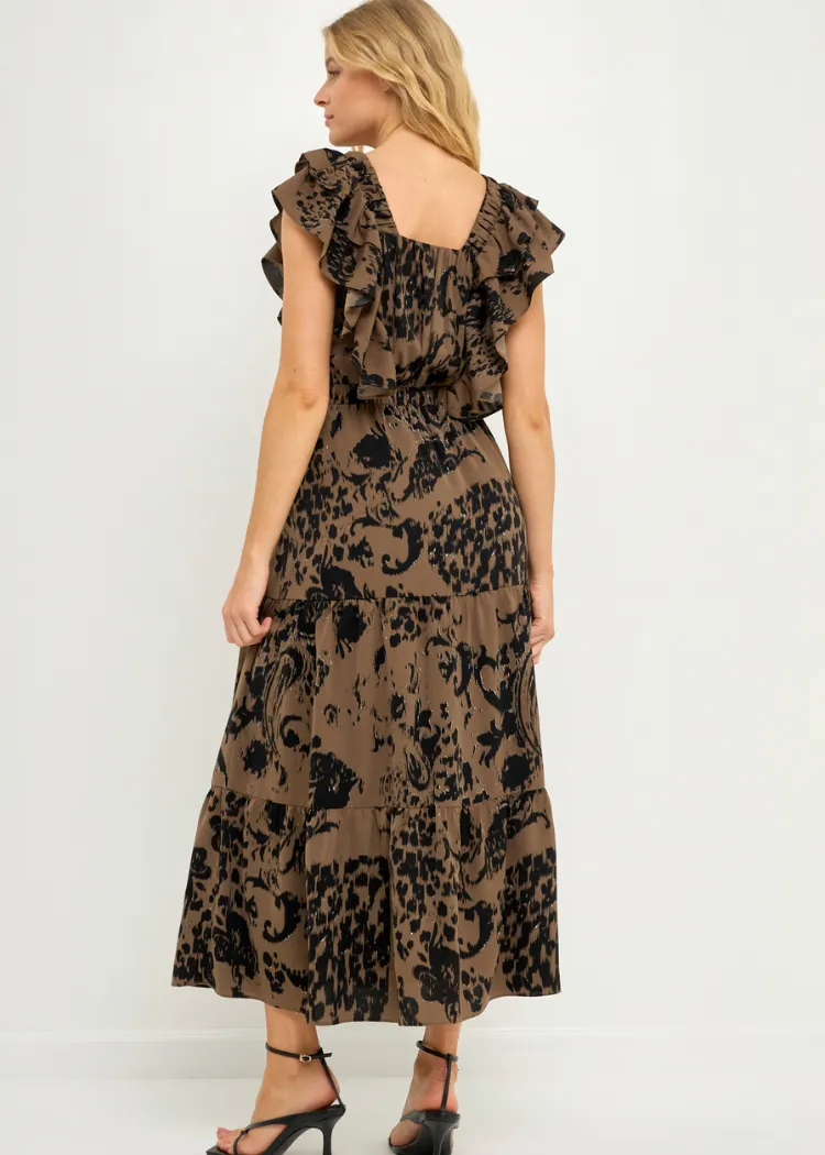 ***FINAL SALE*** Amina Ruffle Sleeve Maxi Dress