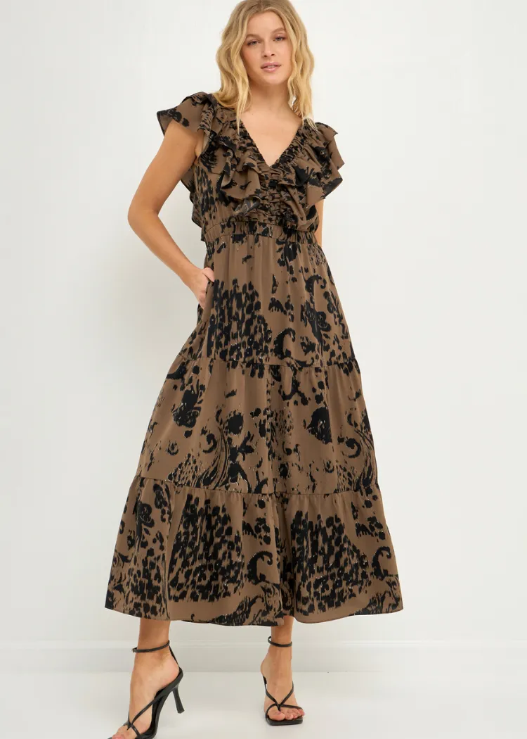 ***FINAL SALE*** Amina Ruffle Sleeve Maxi Dress