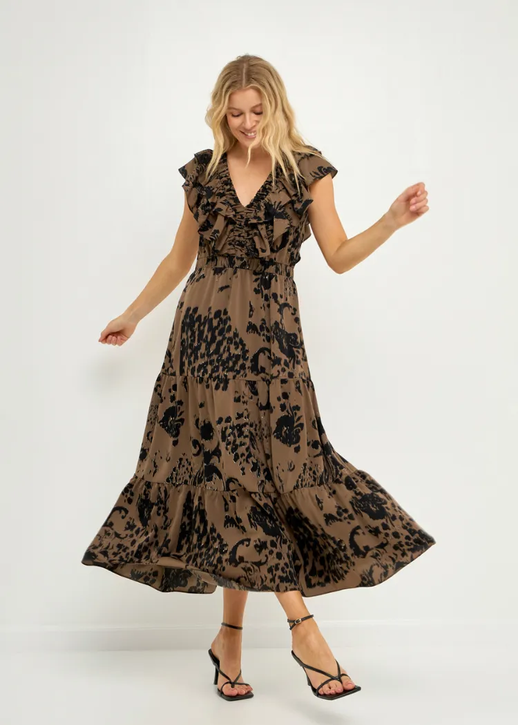 ***FINAL SALE*** Amina Ruffle Sleeve Maxi Dress