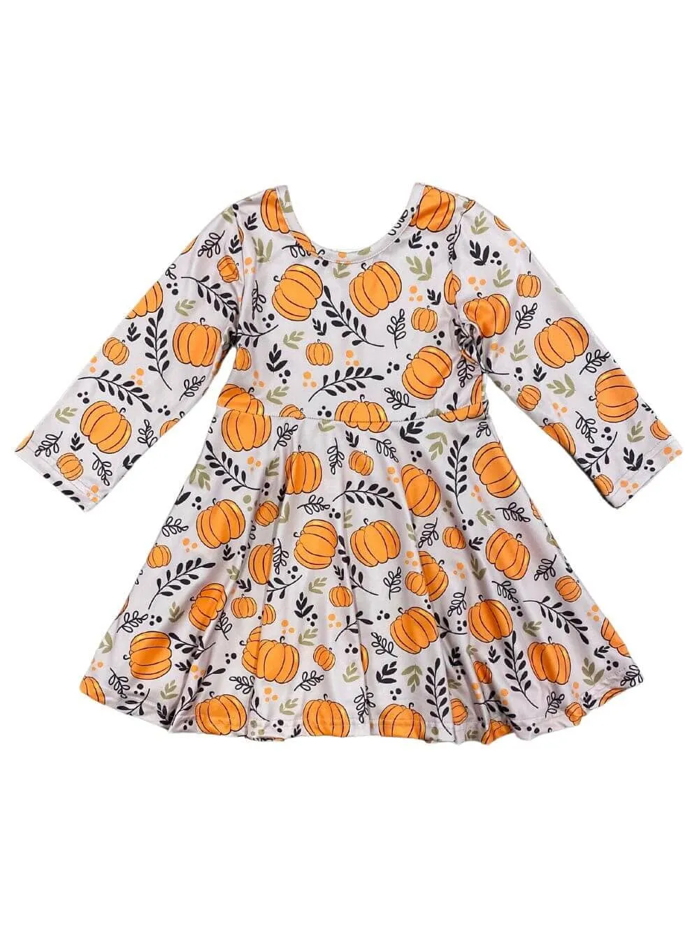 Finally Pumpkin Season Girls Skater Dress