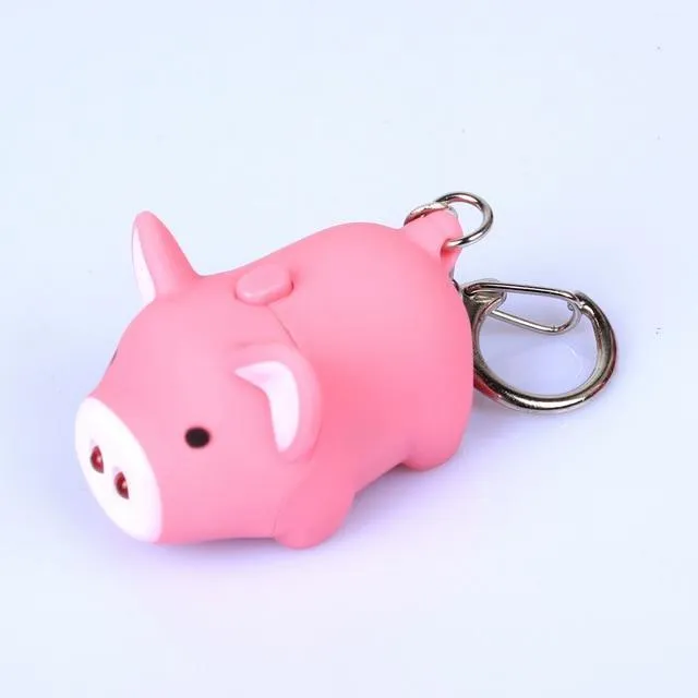 Flying or Standing Key-chain Light Piggies!  Makes Noise for Emergencies Too!*