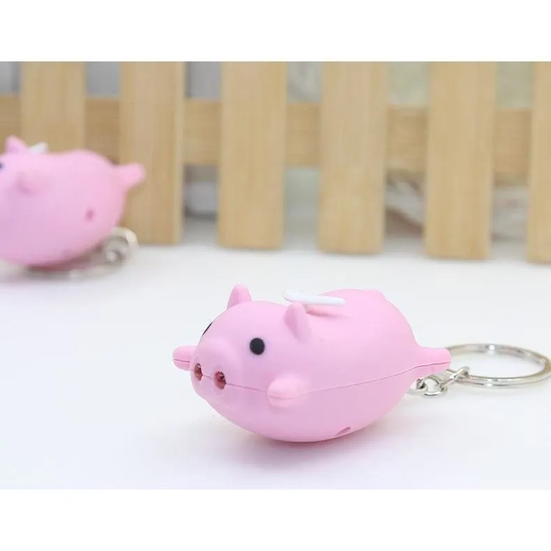 Flying or Standing Key-chain Light Piggies!  Makes Noise for Emergencies Too!*