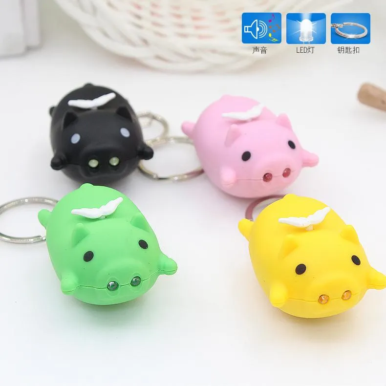 Flying or Standing Key-chain Light Piggies!  Makes Noise for Emergencies Too!*
