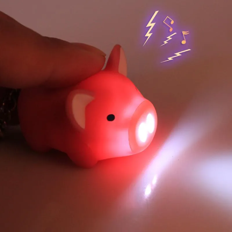 Flying or Standing Key-chain Light Piggies!  Makes Noise for Emergencies Too!*