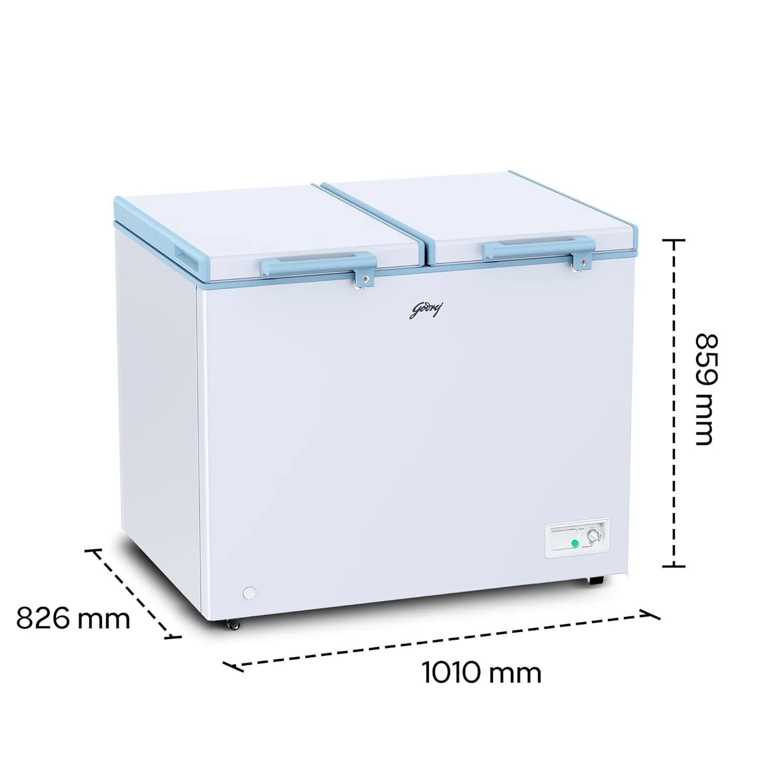 Godrej DH ESNCH 325D 2HCNP RW 302 L Double Door Convertible Deep Freezer, White