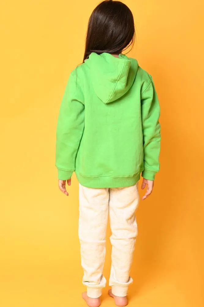 GROOVY FEELINGS GREY HOODIE JOGGER SET - GREEN/GREY