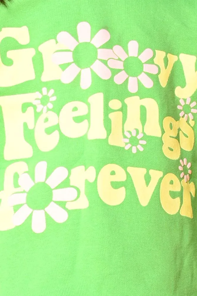 GROOVY FEELINGS GREY HOODIE JOGGER SET - GREEN/GREY