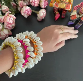 Handmade Bangles with Cowrie Shell | Kodi Shell Bangles for Women and Girls | Wedding, Haldi Ceremony, Baby Shower | काउड़ी शेल कंगन | शादी, हल्दी समारोह, बेबी शॉवर