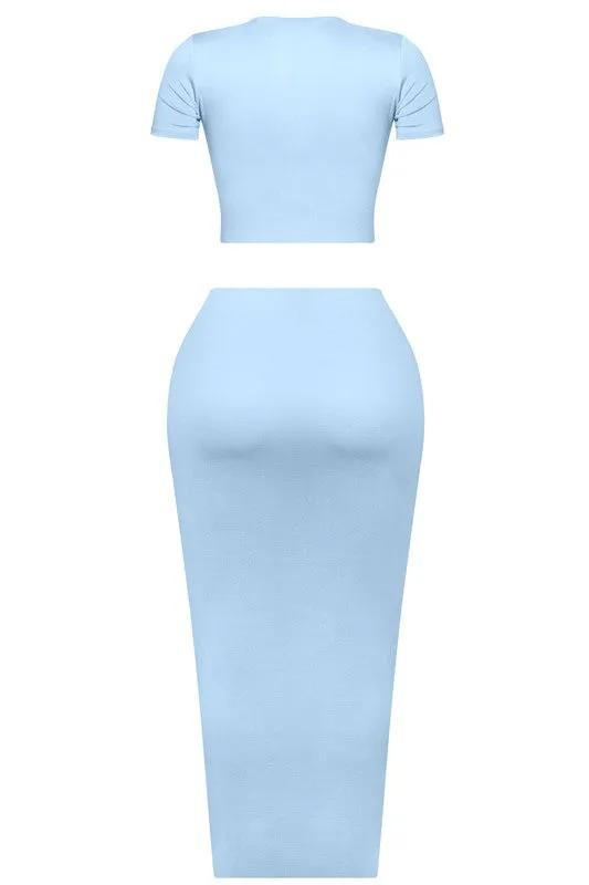 Hapi Maxi Skirt Set (Light Blue)