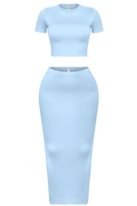 Hapi Maxi Skirt Set (Light Blue)