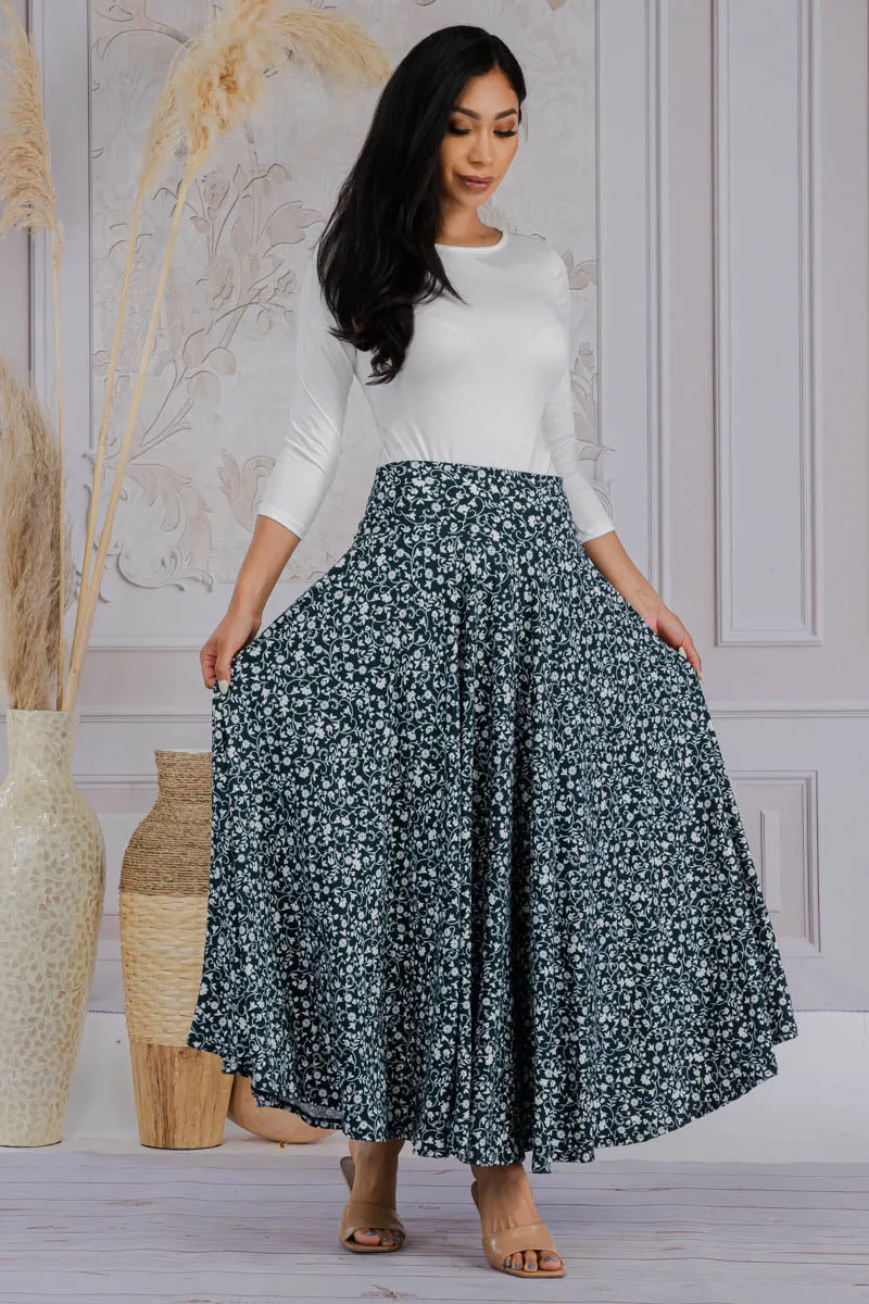 HH736R-FLORAL - 2 PC TOP AND SKIRT