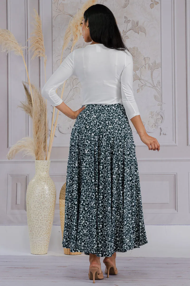 HH736R-FLORAL - 2 PC TOP AND SKIRT