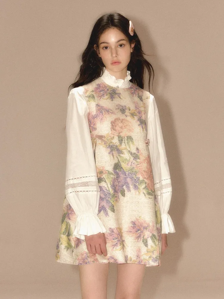 Jacquard pleated suspender skirt【s0000003461】