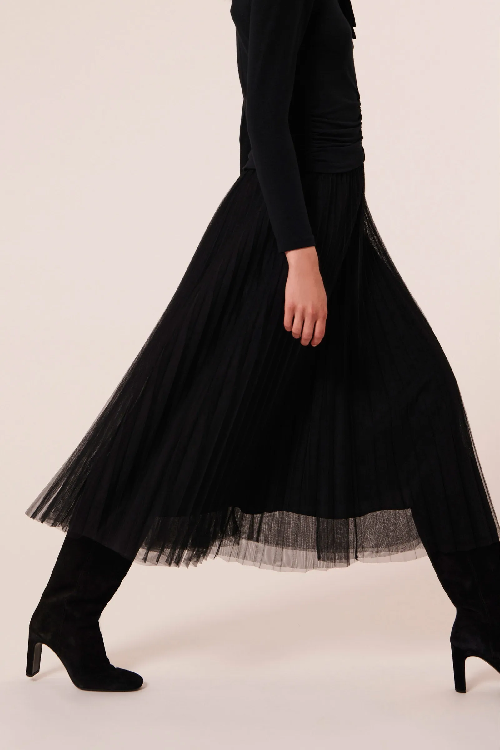 Juillet Pleated Tulle Skirt