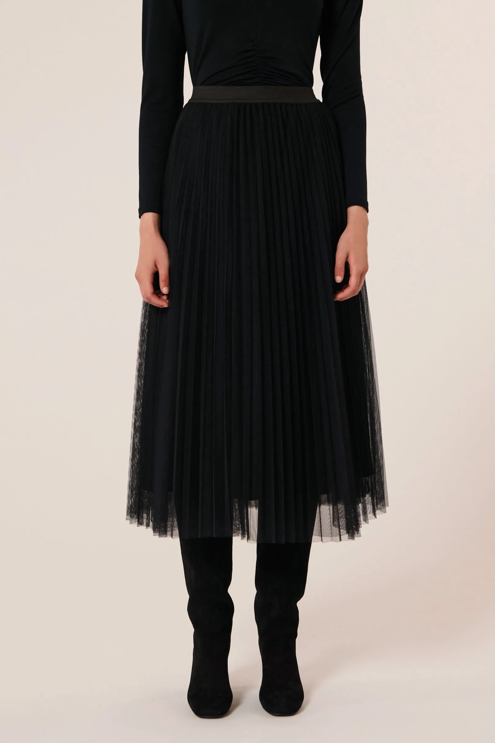 Juillet Pleated Tulle Skirt