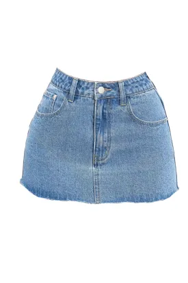 Kari Denim Mini Skirt (Blue Denim)