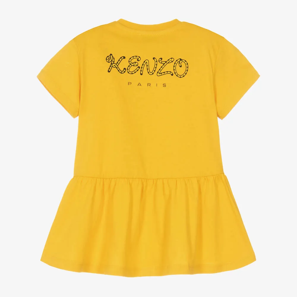 Kenzo Baby Girls Logo Tiger Yellow Dress