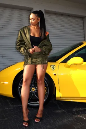 Kristy Nylon Bomber Skirt