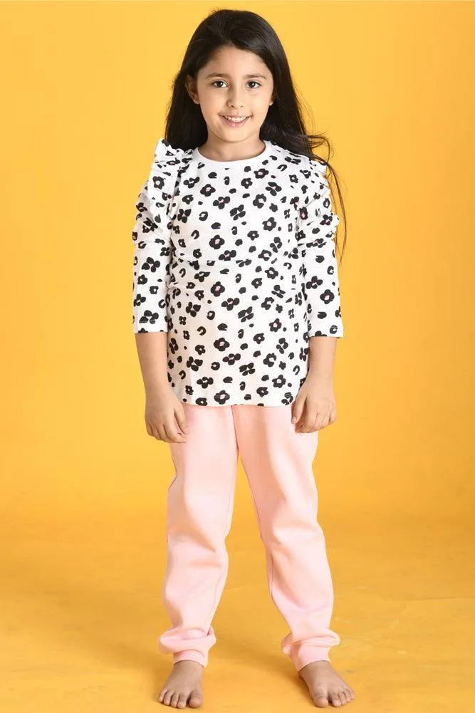 LEOPARD LONG SLEEVE T-SHIRT - WHITE