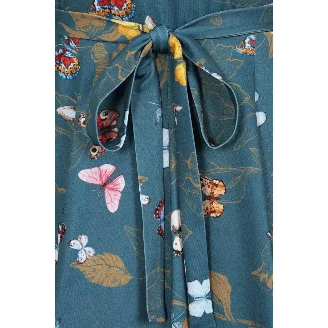 Lyra Dress - Teal Butterfly