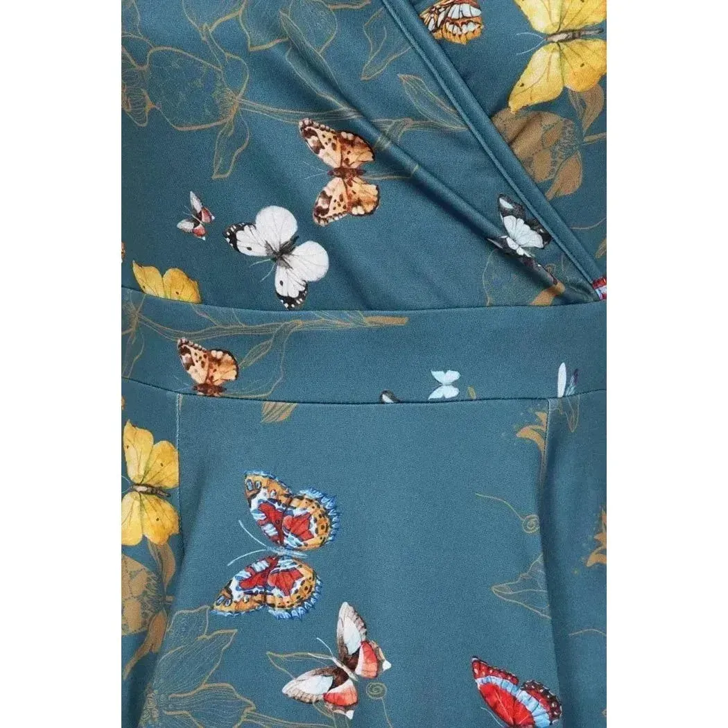Lyra Dress - Teal Butterfly