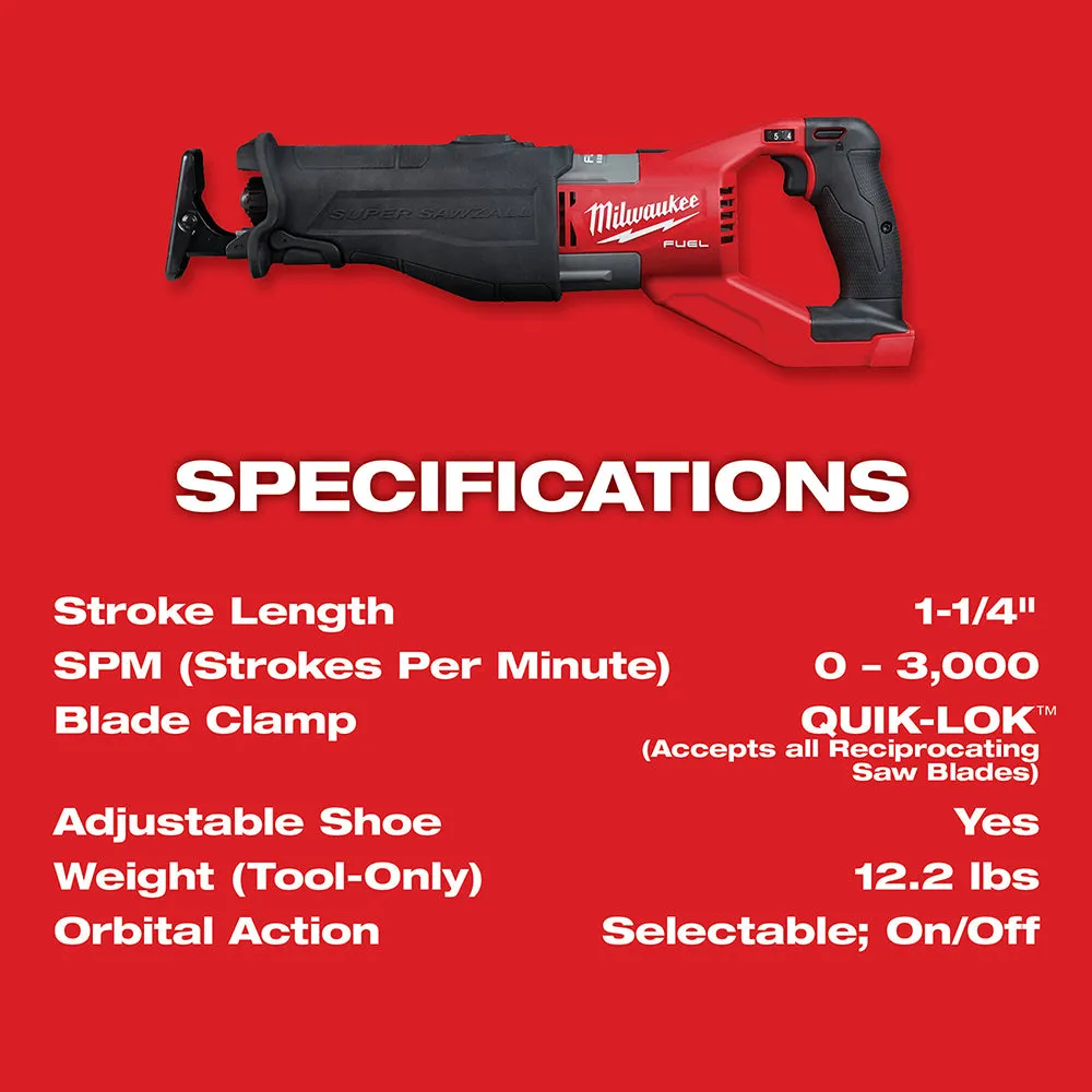 Milwaukee 2722-21HD M18 FUEL Super Sawzall Kit