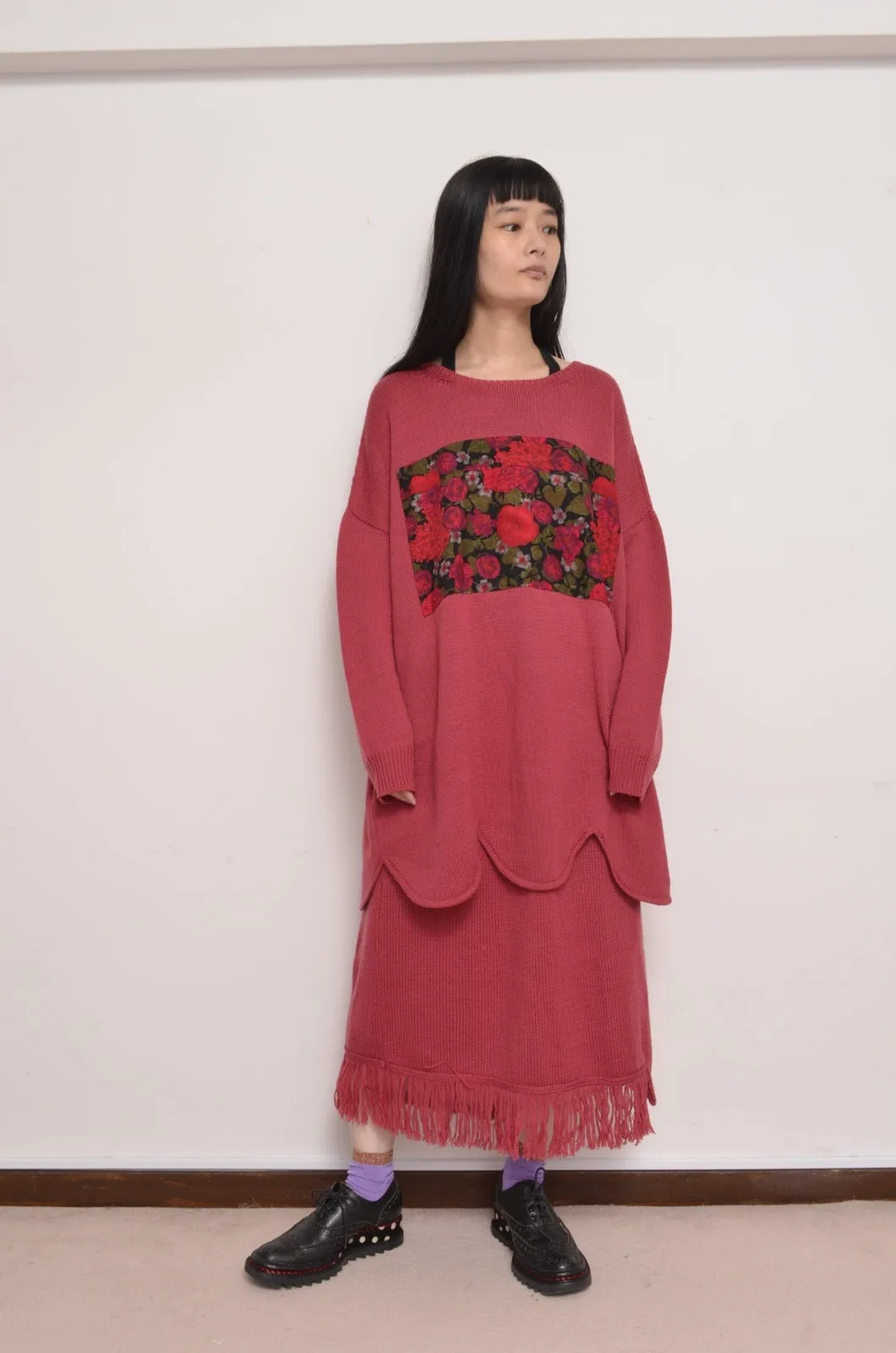 MUFFLER WRAP SKIRT/ROSE