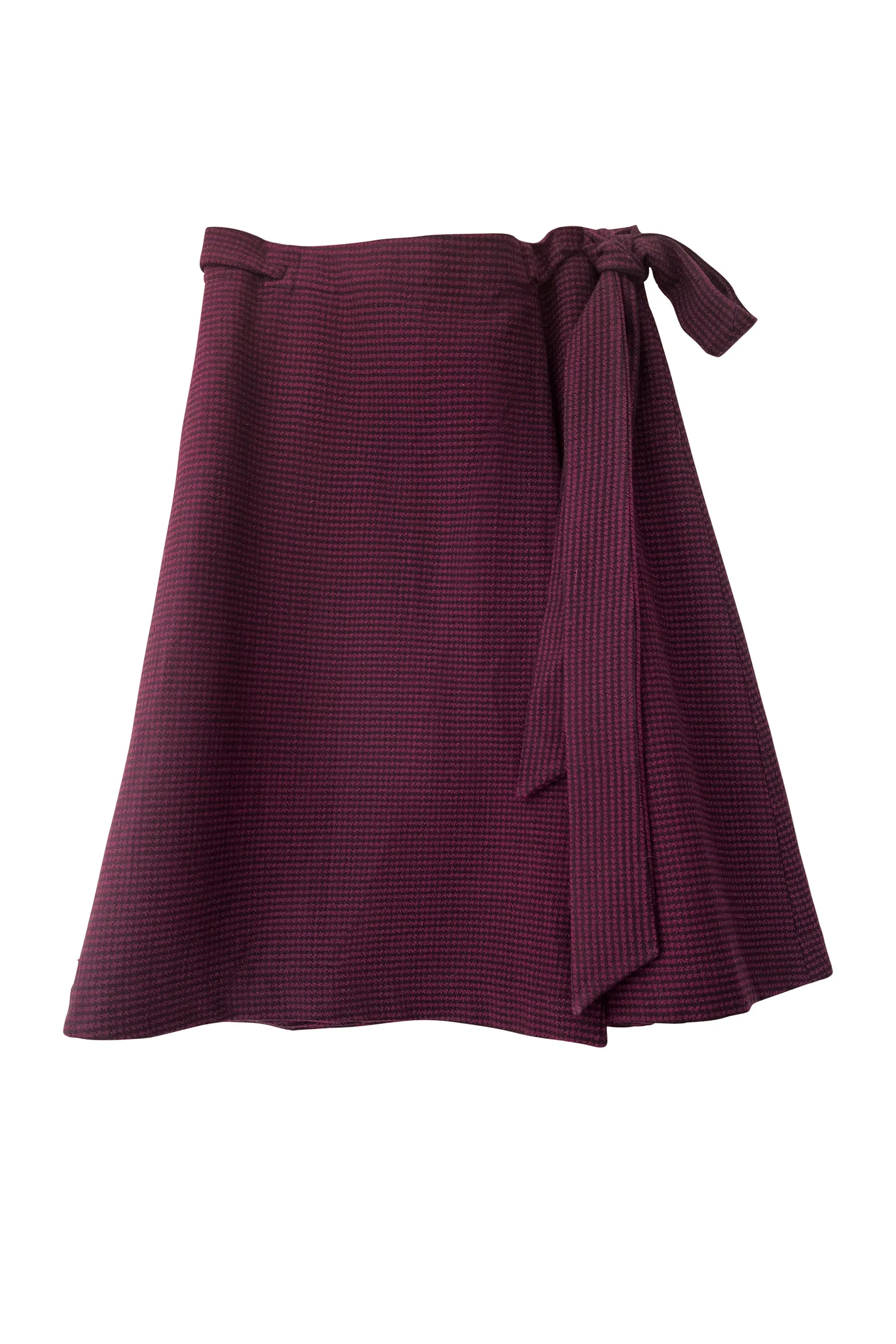 NEW! Wool Wrap Skirt Cocoon Maroon