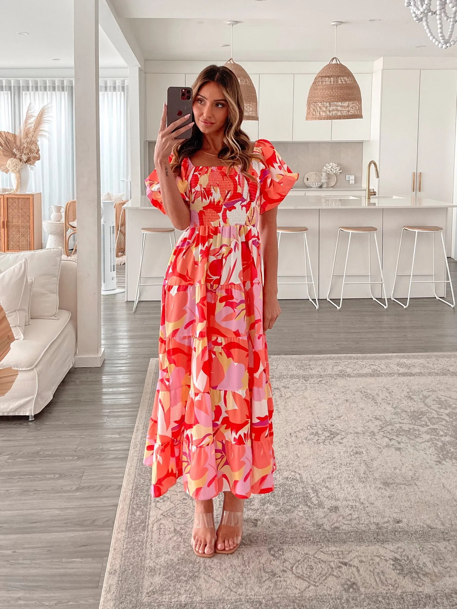 Niccola Dress - Orange Print