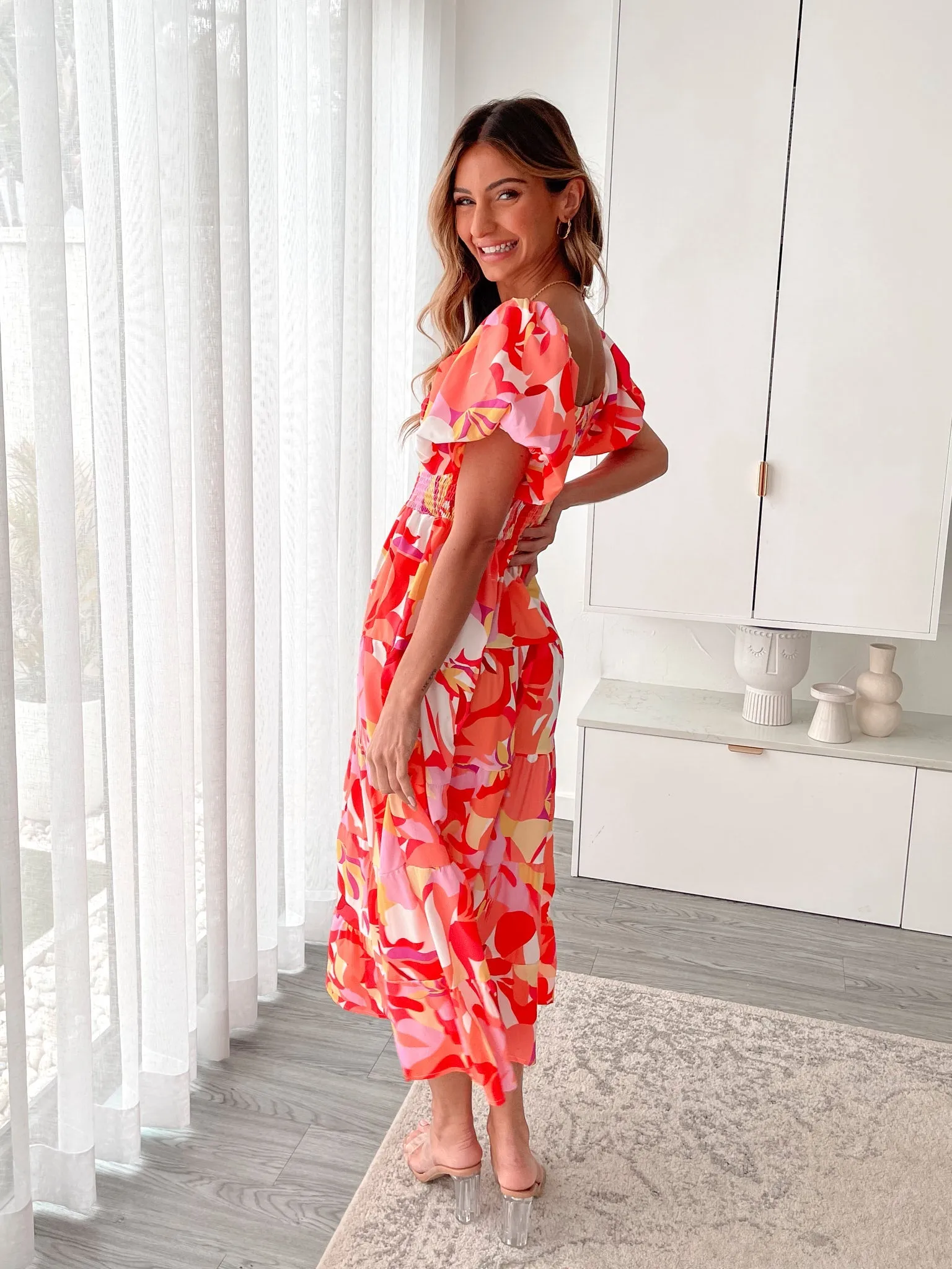 Niccola Dress - Orange Print
