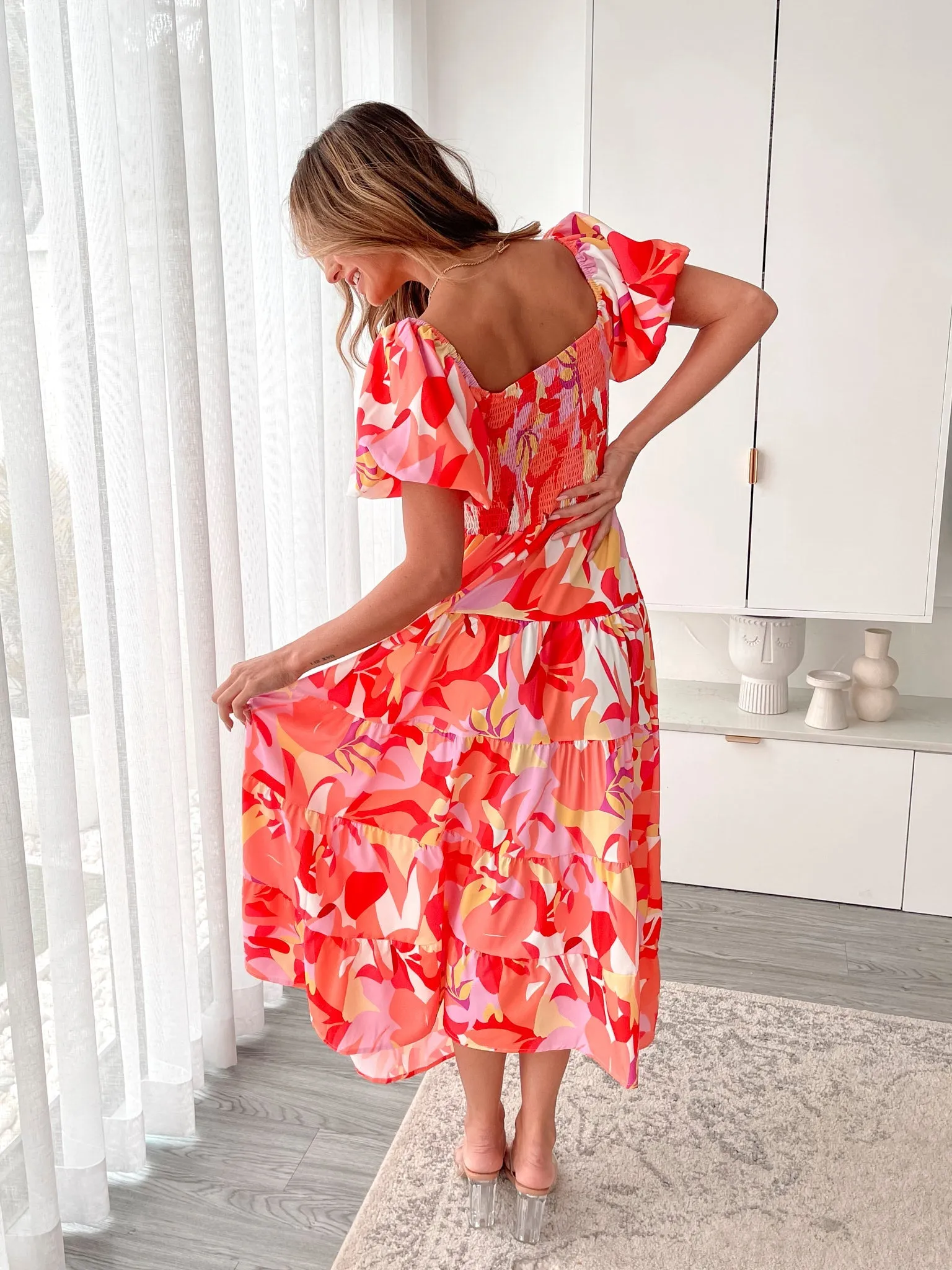 Niccola Dress - Orange Print