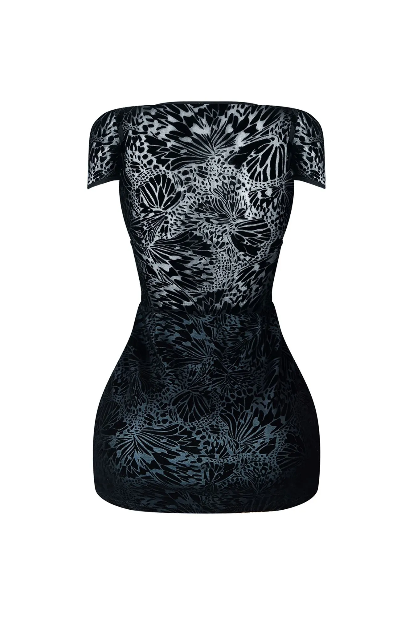 Night Guide Burnout Lace Trim Dress