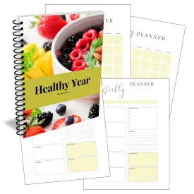 ON SALE - Healthy Year Evergreen PLR Planner - Canva Template